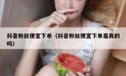 抖音粉丝便宜下单（抖音粉丝便宜下单是真的吗）