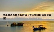 快手魔法表情怎么取消（快手如何取消魔法表情）
