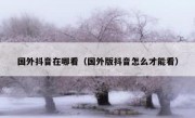 国外抖音在哪看（国外版抖音怎么才能看）