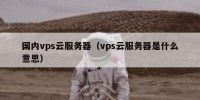 国内vps云服务器（vps云服务器是什么意思）