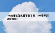 ins的评论怎么看不到了呢（ins看不到评论内容）