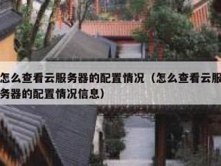 怎么查看云服务器的配置情况（怎么查看云服务器的配置情况信息）