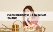 上海2022年限行时间（上海2022年限行时间表）