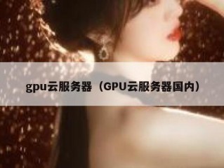 gpu云服务器（GPU云服务器国内）