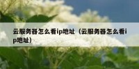 云服务器怎么看ip地址（云服务器怎么看ip地址）