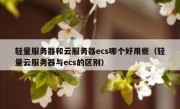 轻量服务器和云服务器ecs哪个好用些（轻量云服务器与ecs的区别）