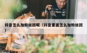 抖音怎么加粉丝团呢（抖音里面怎么加粉丝团）