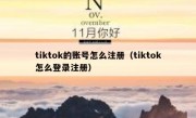 tiktok的账号怎么注册（tiktok怎么登录注册）