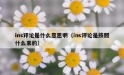 ins评论是什么意思啊（ins评论是按照什么来的）