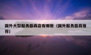 国外大型服务器商店有哪些（国外服务器商推荐）