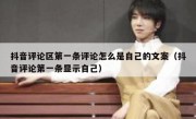 抖音评论区第一条评论怎么是自己的文案（抖音评论第一条显示自己）