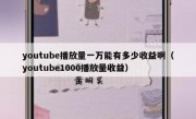youtube播放量一万能有多少收益啊（youtube1000播放量收益）
