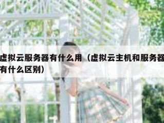 虚拟云服务器有什么用（虚拟云主机和服务器有什么区别）