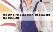 快手突然多了很多评论怎么办（快手作品很多莫名其妙的评论）