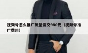 视频号怎么推广流量需交980元（视频号推广费用）