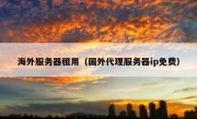 海外服务器租用（国外代理服务器ip免费）