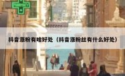 抖音涨粉有啥好处（抖音涨粉丝有什么好处）