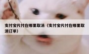 支付宝代付在哪里取消（支付宝代付在哪里取消订单）