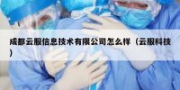 成都云服信息技术有限公司怎么样（云服科技）