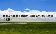 精准天气预报下载哪个（精准天气预报下载哪个软件）