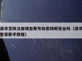 派币怎样注册钱包账号和密码呢安全吗（派币登录新手教程）