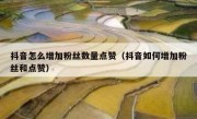 抖音怎么增加粉丝数量点赞（抖音如何增加粉丝和点赞）