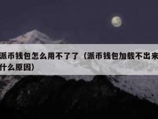 派币钱包怎么用不了了（派币钱包加载不出来什么原因）