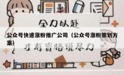 公众号快速涨粉推广公司（公众号涨粉策划方案）