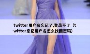 twitter用户名忘记了,登录不了（twitter忘记用户名怎么找回密码）