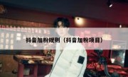 抖音加粉规则（抖音加粉项目）