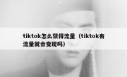 tiktok怎么获得流量（tiktok有流量就会变现吗）
