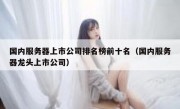 国内服务器上市公司排名榜前十名（国内服务器龙头上市公司）