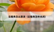 云服务怎么取消（云服务怎样关闭）