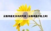 云服务器无法访问外网（云服务器不能上网）
