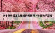 快手涨粉后怎么赚钱的呢视频（粉丝快手涨粉）