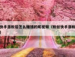 快手涨粉后怎么赚钱的呢视频（粉丝快手涨粉）