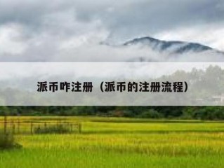 派币咋注册（派币的注册流程）