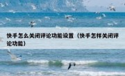 快手怎么关闭评论功能设置（快手怎样关闭评论功能）