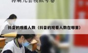 抖音的观看人数（抖音的观看人数在哪里）