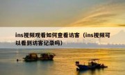 ins视频观看如何查看访客（ins视频可以看到访客记录吗）