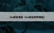 ins粉丝增加（ins粉丝如何增加）