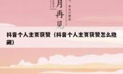抖音个人主页获赞（抖音个人主页获赞怎么隐藏）