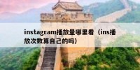 instagram播放量哪里看（ins播放次数算自己的吗）