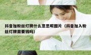 抖音加粉丝灯牌什么意思呢图片（抖音加入粉丝灯牌需要钱吗）