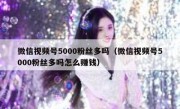 微信视频号5000粉丝多吗（微信视频号5000粉丝多吗怎么赚钱）