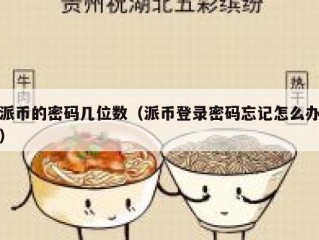 派币的密码几位数（派币登录密码忘记怎么办）