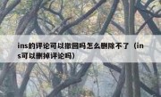 ins的评论可以撤回吗怎么删除不了（ins可以删掉评论吗）