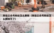 微信公众号粉丝怎么删除（微信公众号粉丝怎么删除不了）