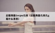 云服务器1vcpu几核（云服务器几核几g是什么意思）