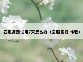 云服务器试用7天怎么办（云服务器 体验）